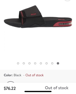 Reef Fanning Slide Men Sz 10 Black Red Bottle Opener Sandals -Sold Out In Stores