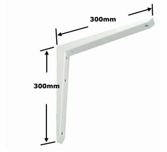 Twin Slot White Metred Bracket 300 x 300mm