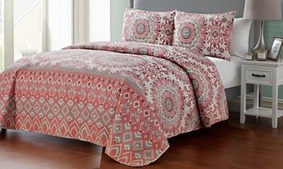 Bedford Home Savannah Printed Quilt Set 3 Piece Full/Queen Set T4101297 - Image 4 of 4