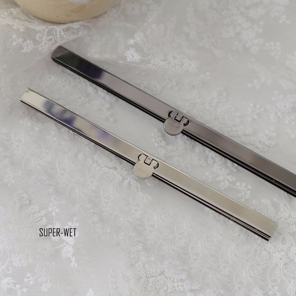 Metal Coin Purse Frame Bar Edge Strip Wallet Bag Clasp DIY Craft 19cm Silver