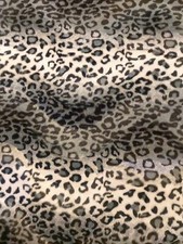 Faux Fur Pony Skin Velboa Fabric Material - GREY LEOPARD