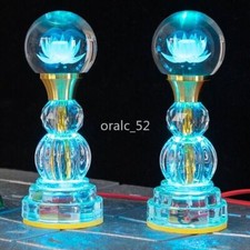 1pc 21cm Crystal Lotus Lamp LED Colorful Buddha Lamp Household Decorations