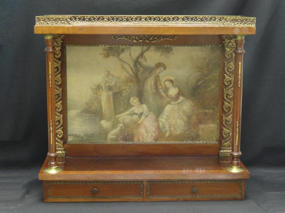 АНТИКВАРНАЯ НАСТЕННАЯ НИША АЛТАРНОГО ШКАФА-СКИНИИ В СТИЛЕ ЛУИ XV 19 века с РАСПИСНОЙ ПАНЕЛЬЮ - Изображение 2 из 4