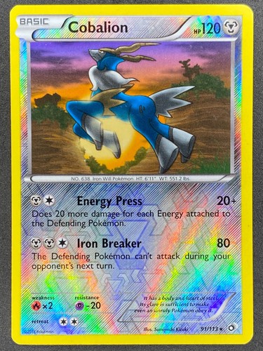 Pokémon Cobalion Reverse Holo 91/113 LTR Legendary Treasures LP