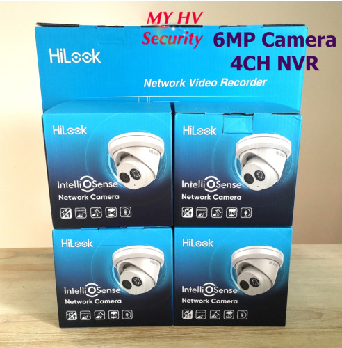Hikvision HiLook 6MP Built-in Mic Audio Camera Kit 4x IPC-T261H-MU 4ch NVR 104MH
