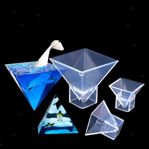 3x Pyramid Silicone Mold DIY Epoxy Resin Casting Mould Jewelry Making Tool - Photo 1/11