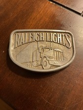 Raleigh Lights Belt Buckle Cigarettes Tobacco Semi Truck Trucking 1970's