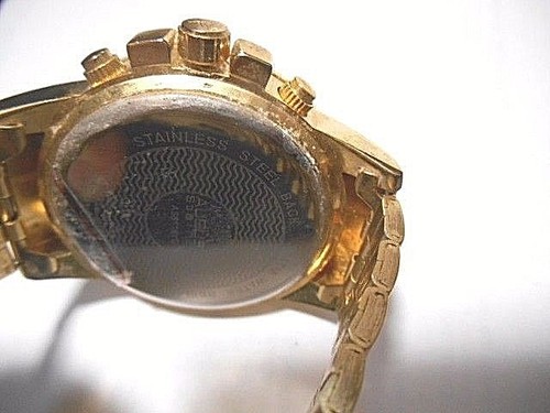 August Steiner Men's AS8118YG GOLD TONE Stainless Steel CHRONO Watch WITH BOX - Picture 11 of 12