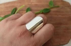 925 Sterling Silver Long Band Ring Wide Cigar Cuff Ring Handmade Ring All Size