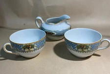 Antique MYOTT SON &CO Creamer and Tea Cups SOMERSET 58515 England RARE FIND!