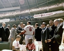 JOHN KENNEDY & ST. LOUIS CARDINALS STAN MUSIAL BASEBALL ALL-STAR GAME 8X10 PHOTO