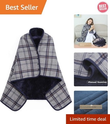 Luxury Fleece Wearable Blanket Poncho - Plush Sleeveless Cozy Cover for Women