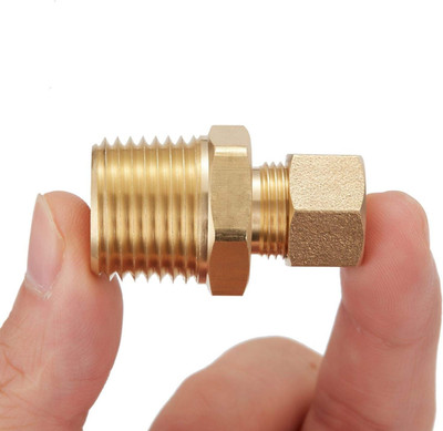 3 Pack Metal Brass Compression Tube Pipe Fitting Connector, Straight Coupling Ad