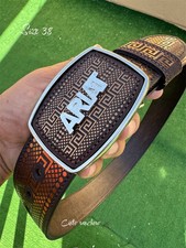 Belt Leather Cincelado Corte Laser Cowboy Cintur n Vaquero Cinto Ranchero Size38