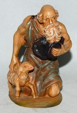 Krippenfigur, Hirte mit Schaf, Krippe, Weihnachten, Berkalith, 12,5cm