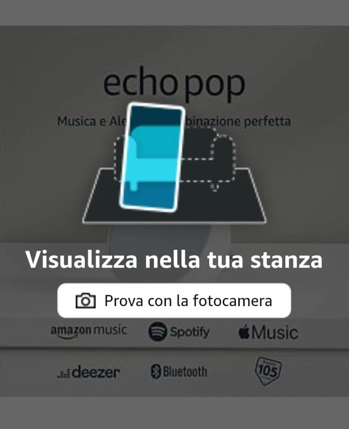 Echo Pop (modello 2025 ) ALTOPARLANTE Bluetooth intelligente con Alexa Bianco - Immagine 3 di 4