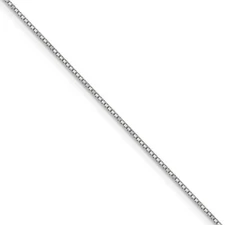 0.9mm 14k White Gold Box Chain Necklace