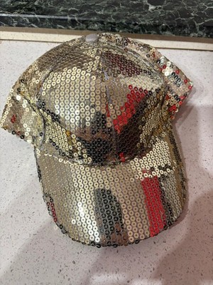 Gold Paillettenhut / Gold Brillantmütze - Größe 57 cm
