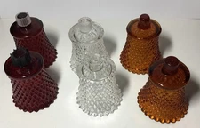 CHOICE (2) VTG HOMCO Diamond Point Or Hobnail W/ Peg Votive Candle Holders MCM