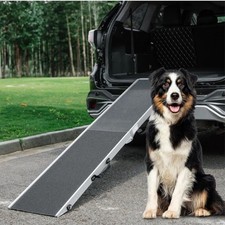Aluminum 72  Portable Pet Ramp for Large Dogs Heavy Duty 240lb Foldable W/ Grip