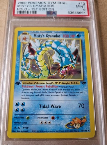 Misty's Gyarados 1st EDITION *PSA 9* - Pokémon Graded Gym Heroes 2000