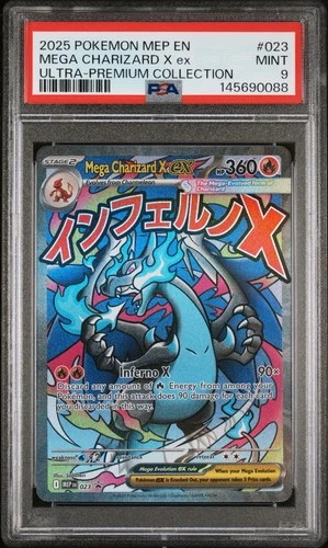 2025 POKEMON MEP EN-ME BLACK STAR PROMO #023 MEGA CHARIZARD X EX PSA 9