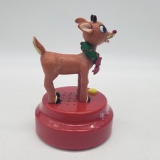 Gemmy Rudolph The Red Nose Reindeer Musical 4" Figure w/ Red Base - WORKS 