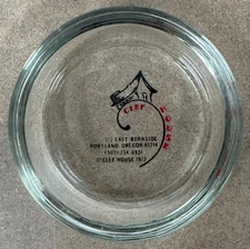 Vintage Clear Glass Clef House 1972 Portland Oregon Ashtray
