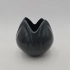 Van Briggle "MB" Colorado Springs Pottery Tulip Flower Vase Dark Blue / Gray