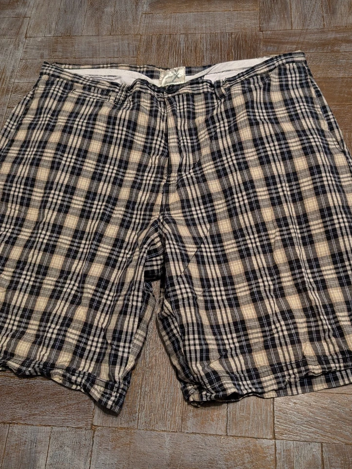 Pantalones Cortos Cultura Moderna a Cuadros Para Hombre 38 Negro Tostado Cuadros Informal Ropa de Calle Sueltos Foto 2 de 4