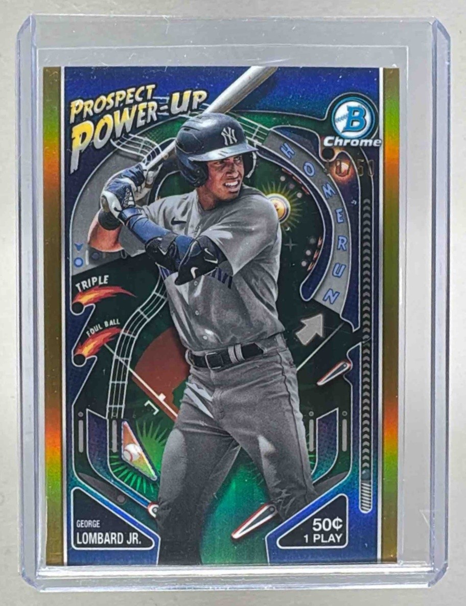 George Lombard Jr 2024 Bowman Chrome #PP-17 Gold Refractor Prospect Power Up /50