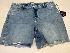 Ava Viv Woman s Plus 24 high-rise relaxed fit stretch denim Jean Shorts NWT