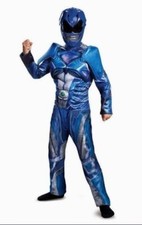 Power Rangers Costume Boy's Size 10/12 NEW Padded BLUE Muscle Ranger Movie MASK