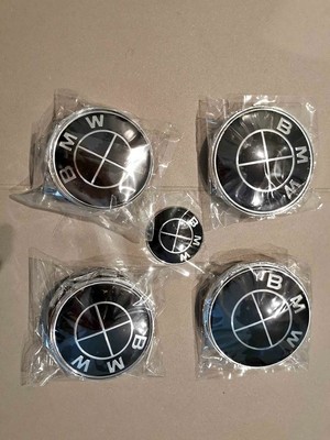 BMW emblem gloss Black 7 pieces set