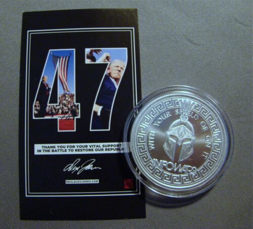 Infowars Tip of the Spear Silver Coin .999 Fine 1 oz Round 2025 Spartan Helmet