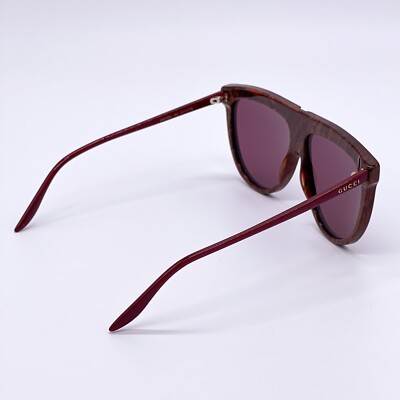 NEW GUCCI SUNGLASSES GG0732S 003 UNISEX SHIELD BURGUNDY  display picture 2