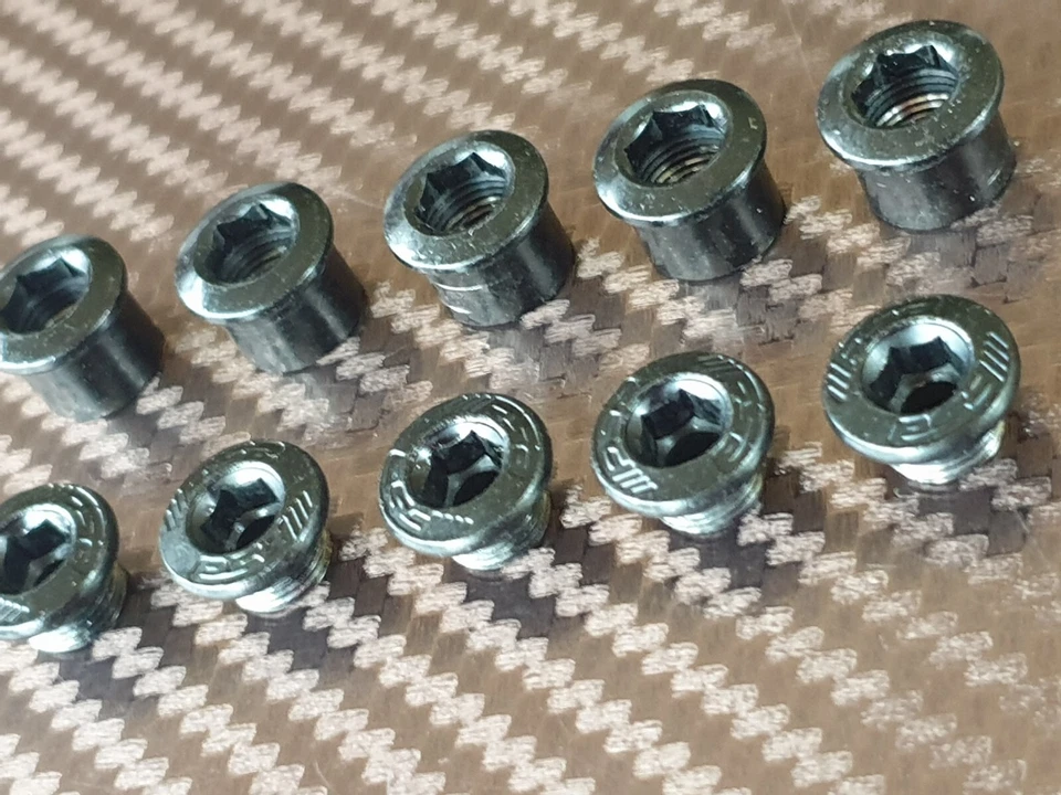 Pernos de plato FSA (x5) anillo de cadena de bicicleta de montaña de carretera (anillo doble) negro (NUEVO) Foto 3 de 4