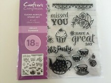 Crafter's Companion Clear Acrylic Stamp Set Hello Summer New