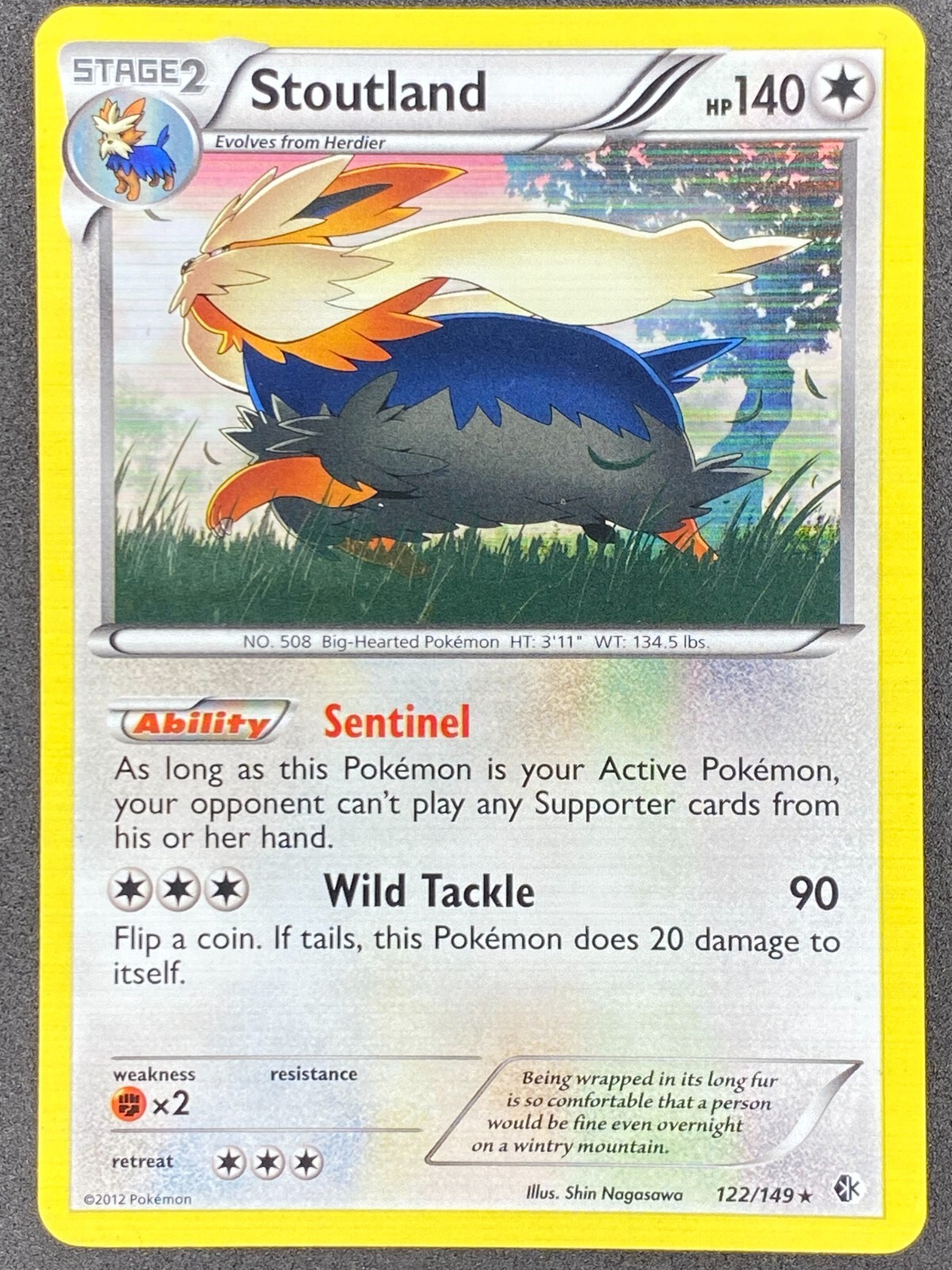 Pokémon Stoutland 122/149 BCR Boundaries Crossed LP/NM
