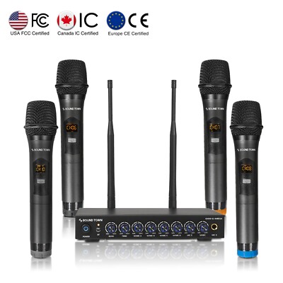 Sound Town Wireless Karaoke Mixer System with 4 Metal Handheld Mic (SWM16-4MEGA)