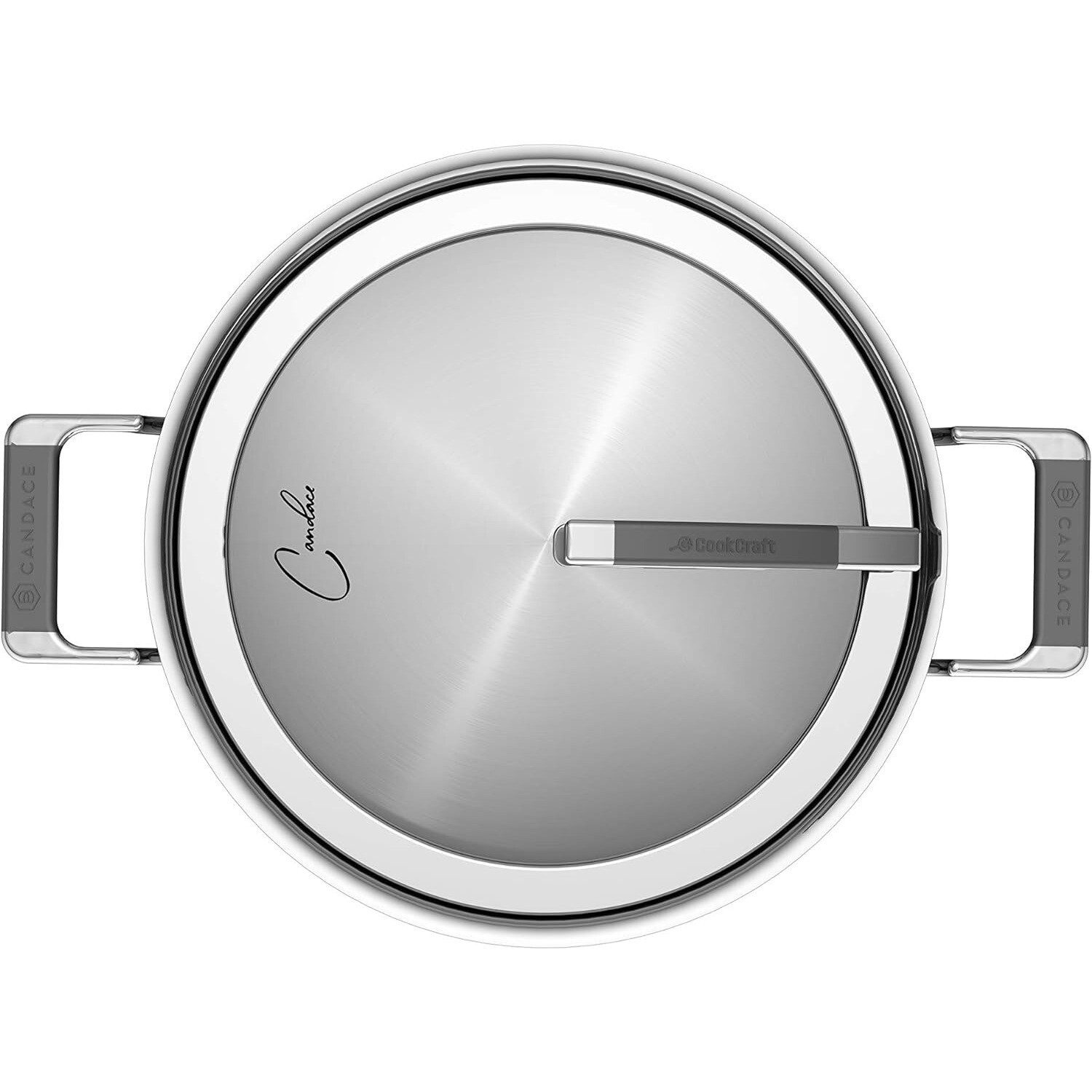 8 Quart Large Stock Pot w/ Glass Latching Lid Heavy Stainless Steel