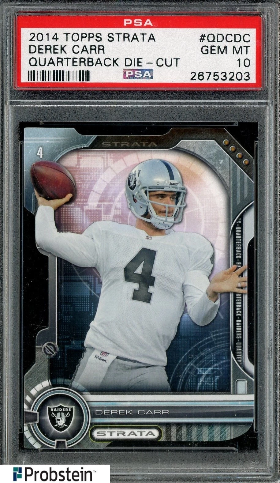Derek Carr Topps Strata Quarterback Die-Cut #QDCDC Base