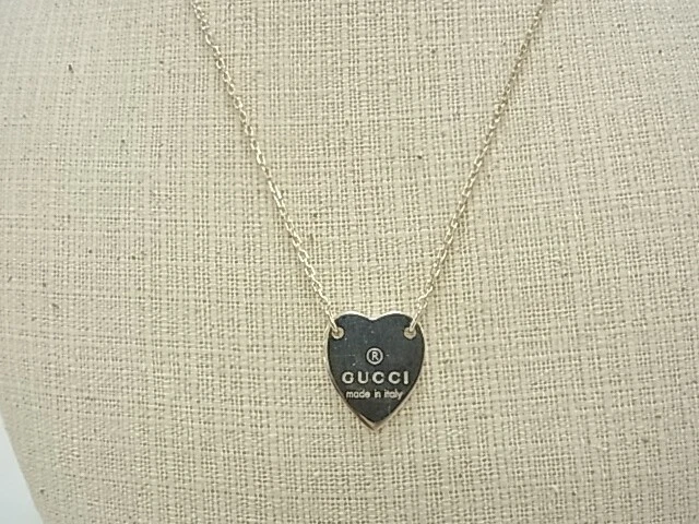GUCCI Necklace Heart Logo Silver Ag925 authentic eBay
