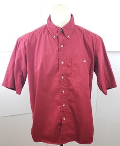 RedHead Men's Short Sleeve Shirt Red Contrast Buttons Medium Pocket 100 ...