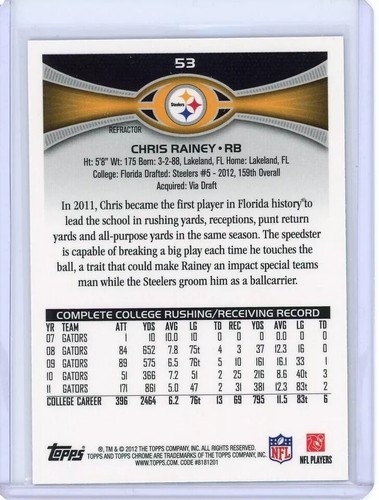 2012 Topps Chrome Refractors RC #1-220 Whole Store Bulk Buy Save - Picture 14 of 74