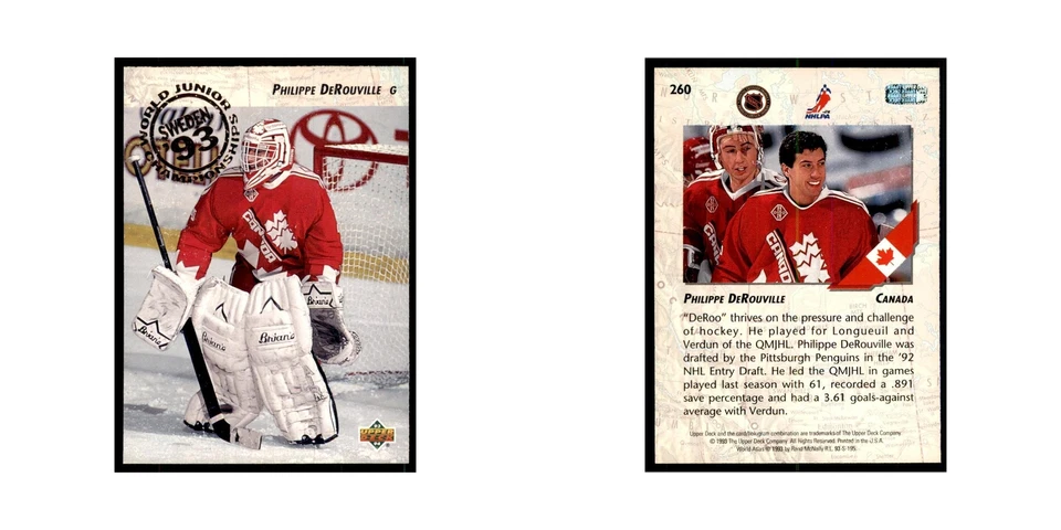 1993 Upper Deck Philippe DeRouville Hockey Cards #260 - Image 3 of 3