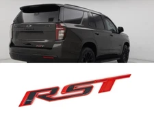 1PC Tailgate RST Emblem Fit 2021-2025 Chevrolet Tahoe Suburban Badge Black Red
