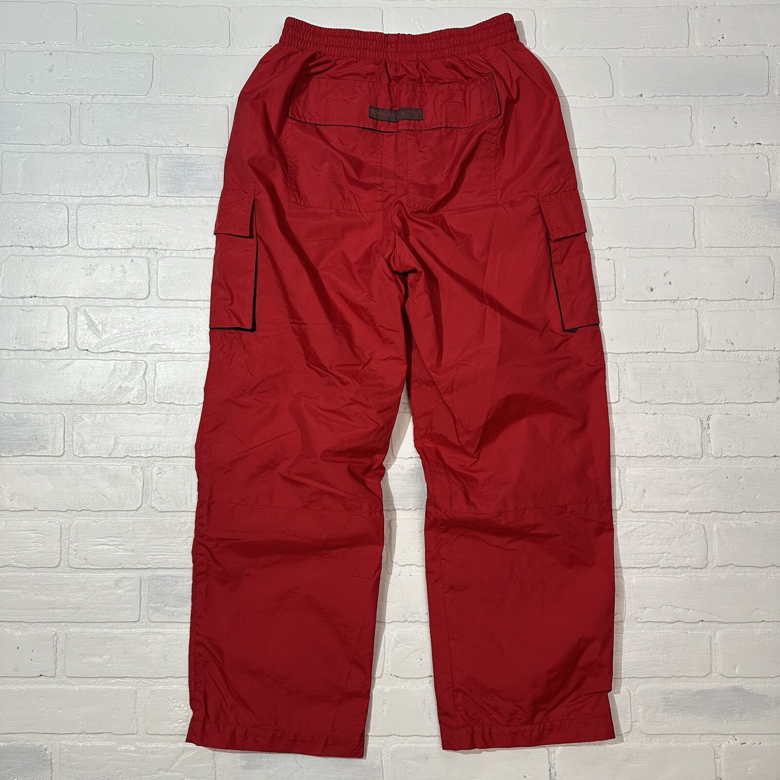 Vintage Y2K Old Navy Track Pants Cargo Zip Size 12 Youth Windbreaker Pants Red