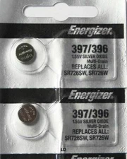 ENERGIZER 396/397 SR726SW SR726W (2 piece) WATCH BATTERY NEW Authorize Seller