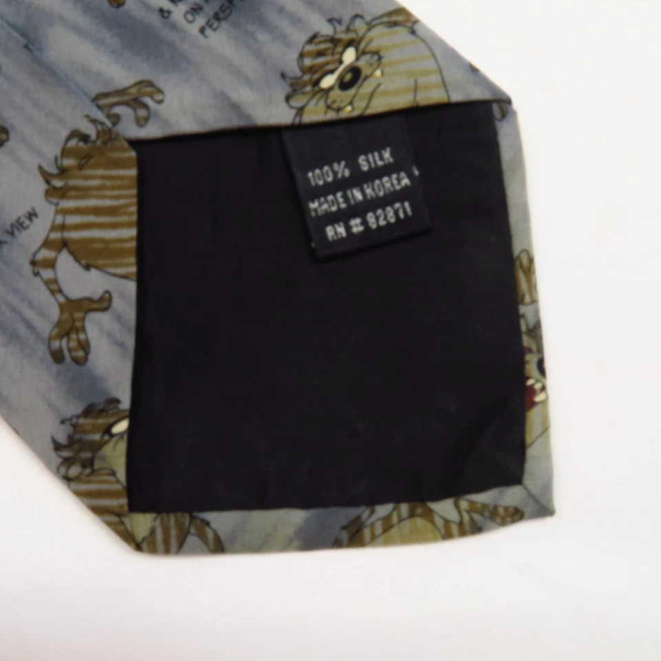 Vintage 1993 Warner Bros Tasmanian Devil Taz Details Features Tie 56x4 Novelty - Image 4 of 4